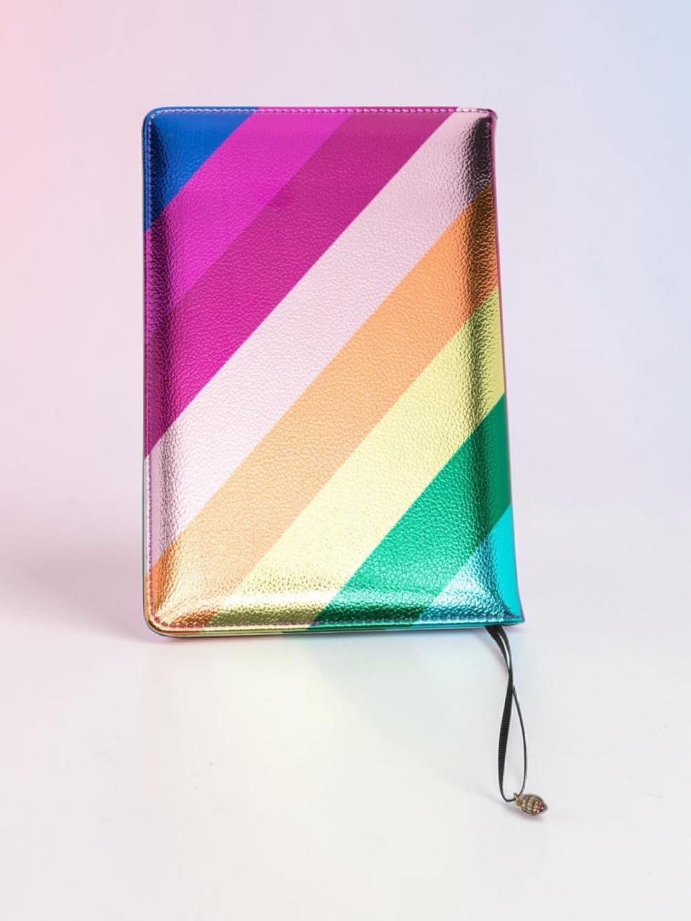 Kurt Geiger Multicolor Metallic Stripe Journal Notebook w/Eagle Head, NWT - Picture 3 of 4